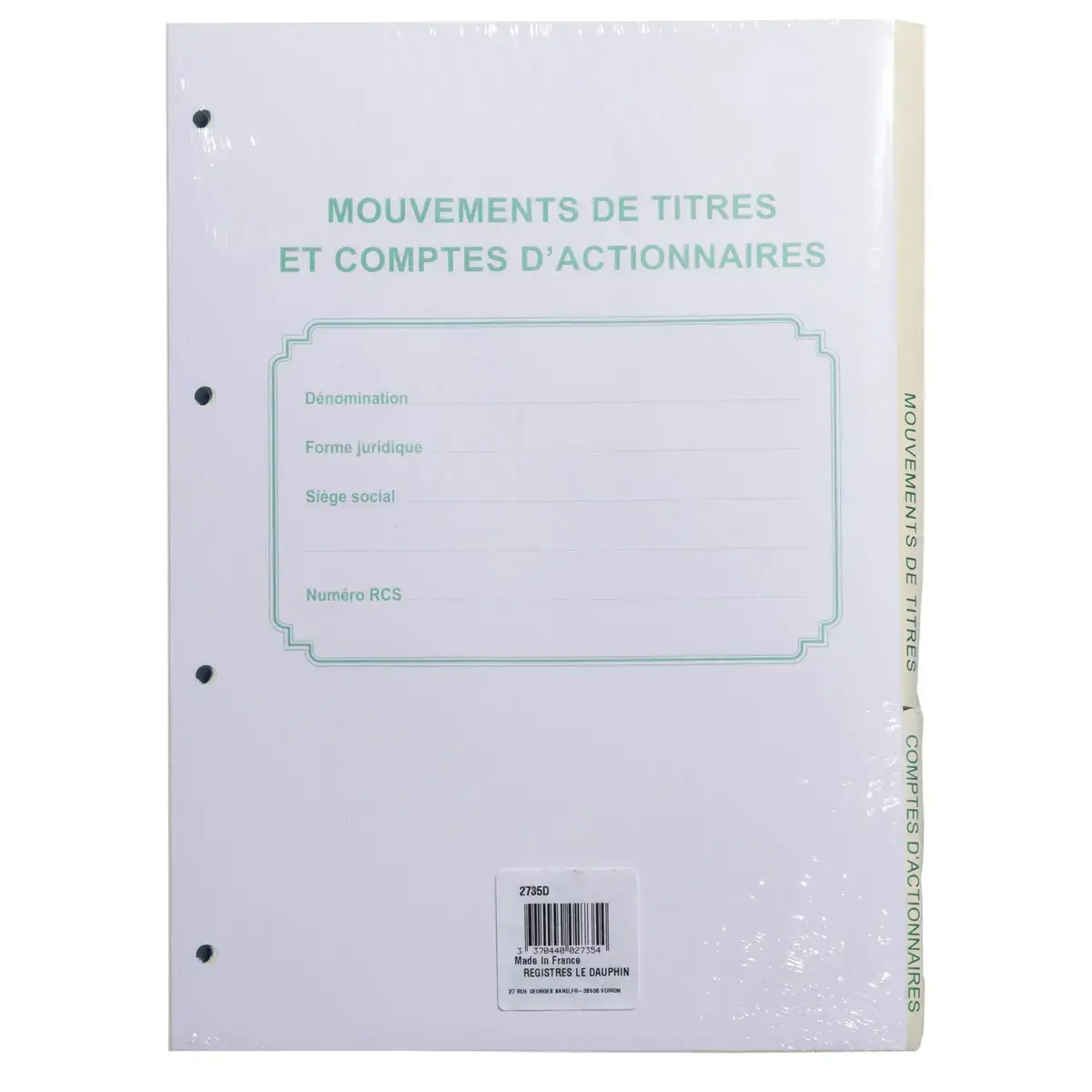 RECH. REGISTRE DES MOUVEMENTS DE TITRES