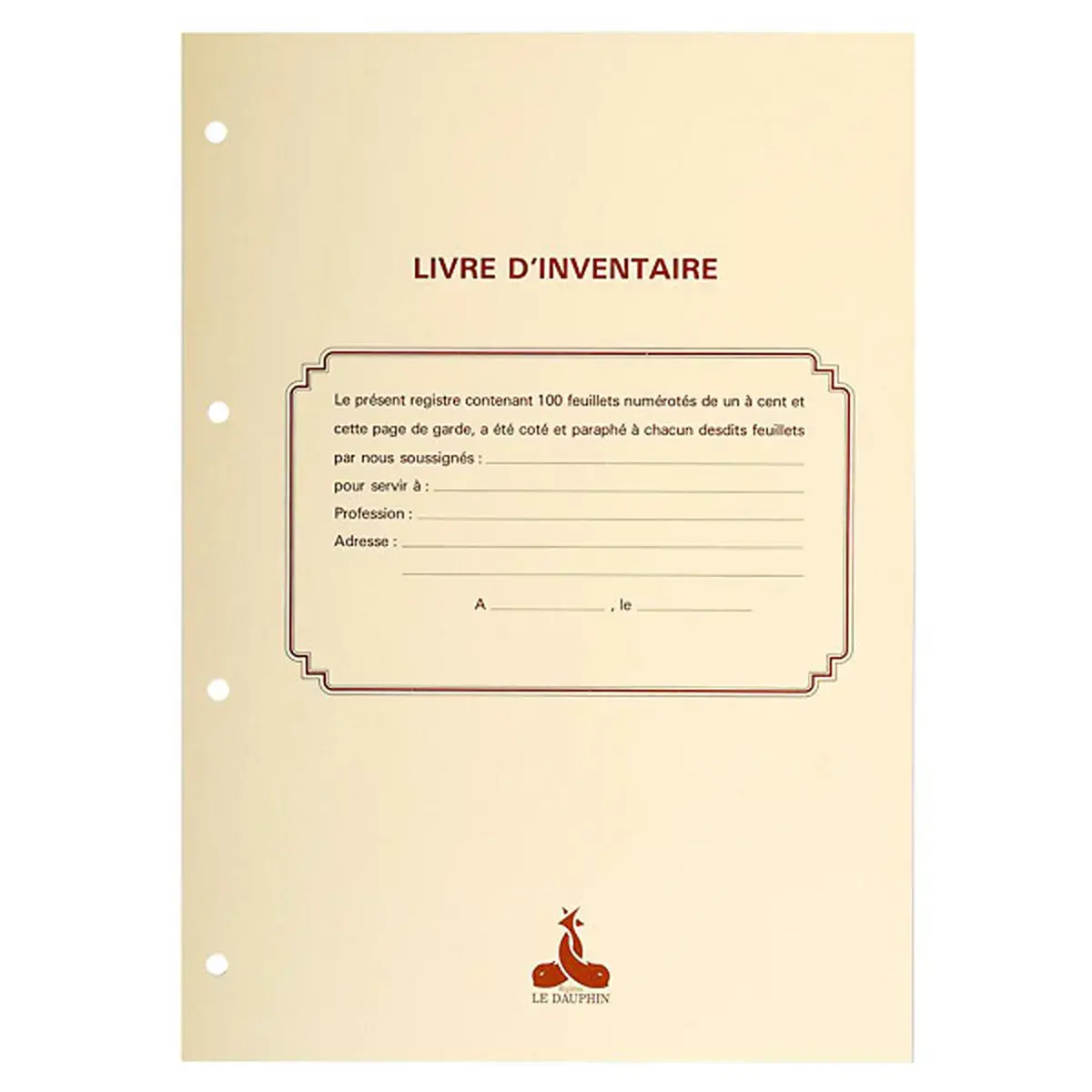 Recharge Livre d'inventaire et Livre journal - A4 - 150 feuillets 90 g/m&sup2; - avec gardes - Exacompta 