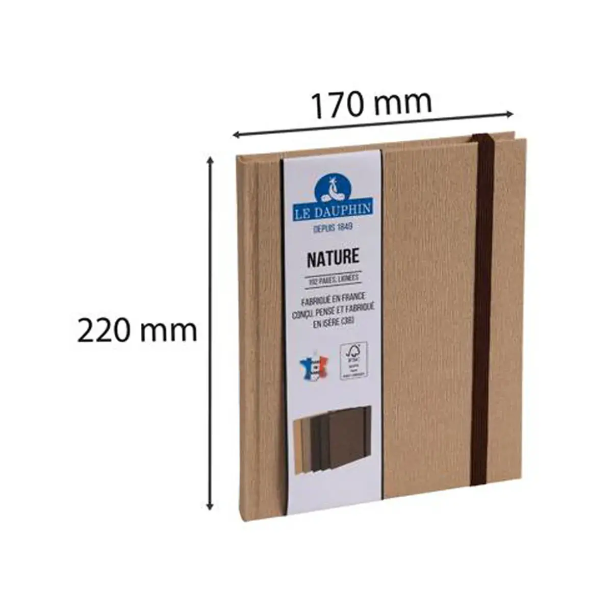 Carnet Nature ligné - 22 x 17 cm - 192 pages - Marron - FSC® - Exacompta