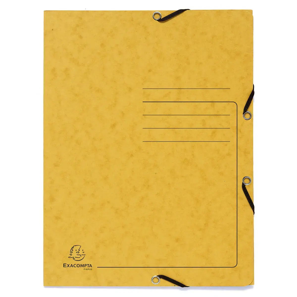 Chemise à élastique 3 rabats A4 en carte lustrée 355 g/m² - Jaune - Exacompta