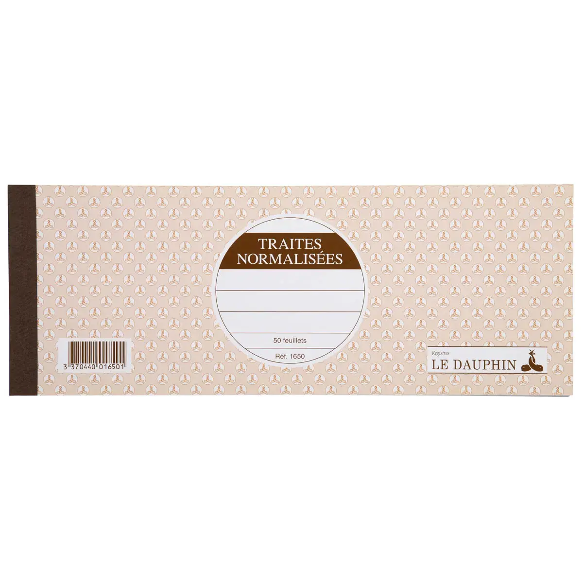 Carnet &agrave; souche Traites - 10,1 x 25 cm - 50 feuillets - Le Dauphin 