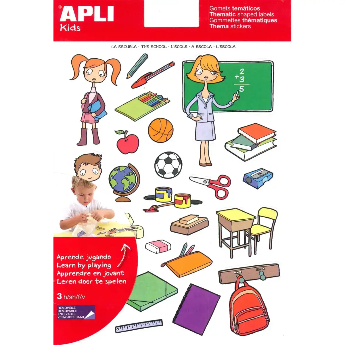 Gommettes thématiques L’École 3 feuilles - Apli