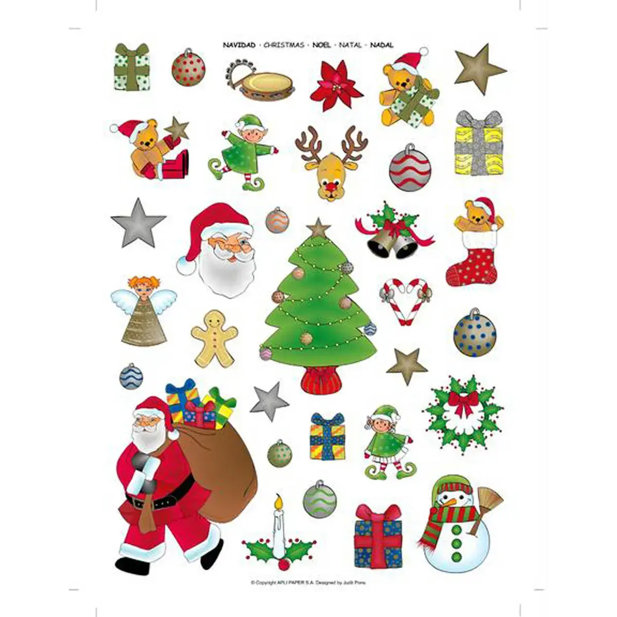 Gommettes thématique Noël 3 feuilles - Apli