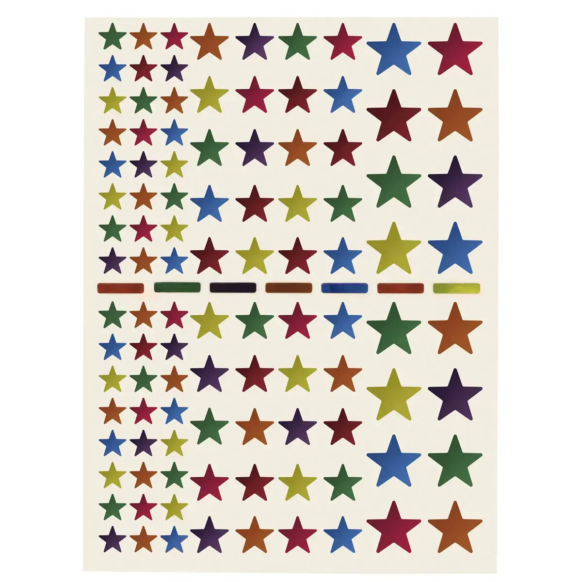 Gommettes étoiles métallisées couleurs assorties 6 feuilles - Apli
