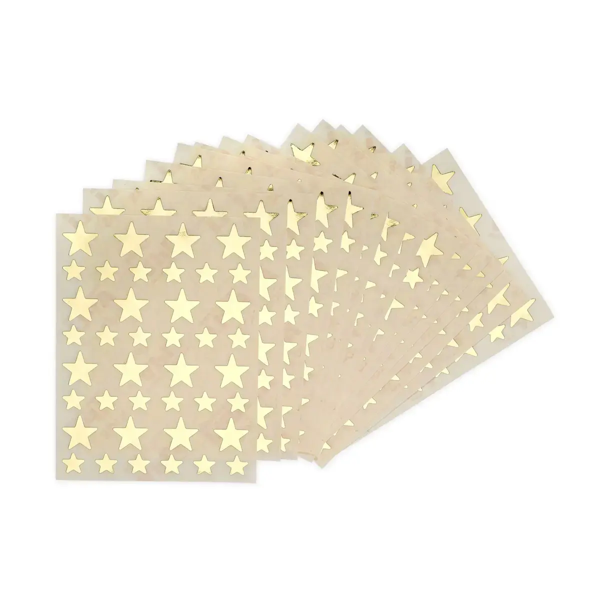 Gommettes étoiles 12,5 et 19,5 mm or métallisé 3 feuilles - Apli