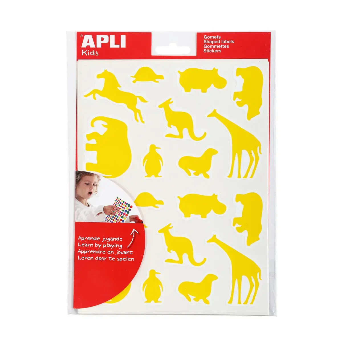 Gommettes animaux sauvages couleurs assorties 10 feuilles - Apli