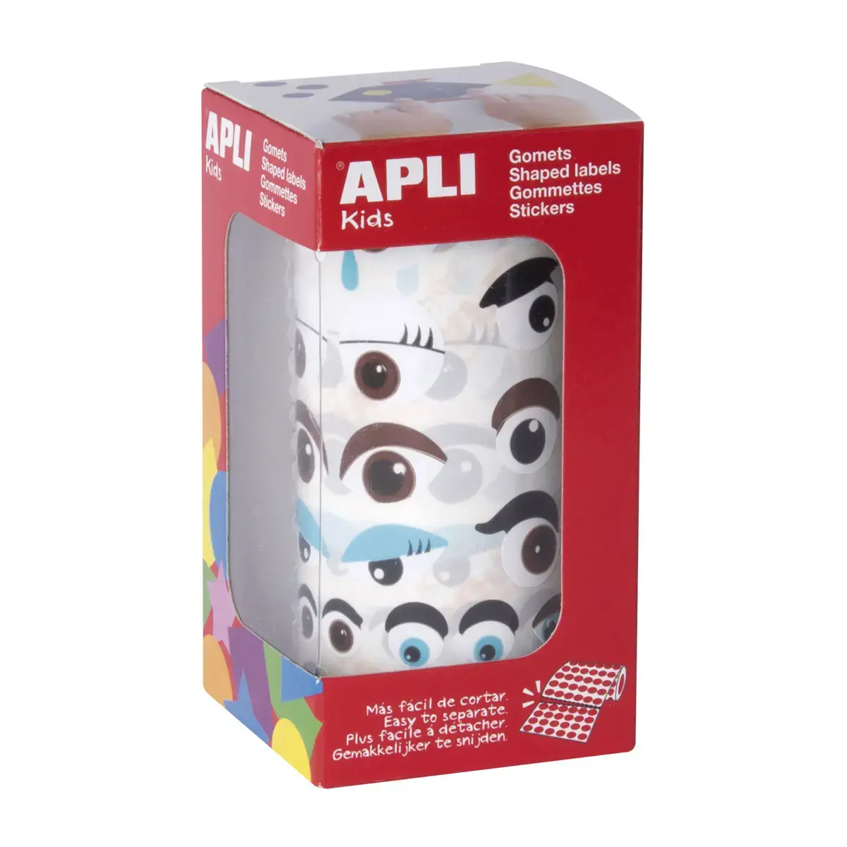 Rouleau gommettes yeux multicolores assortis - Apli 