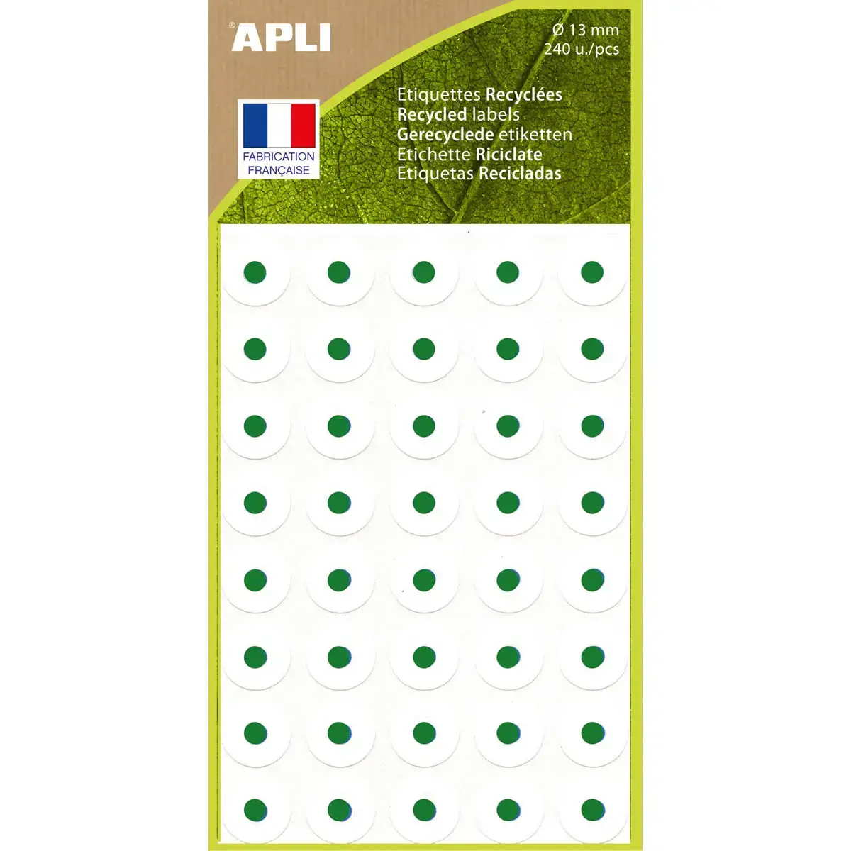 Œillets 100 % recyclés blancs Ø 13 mm 240 unités - Apli