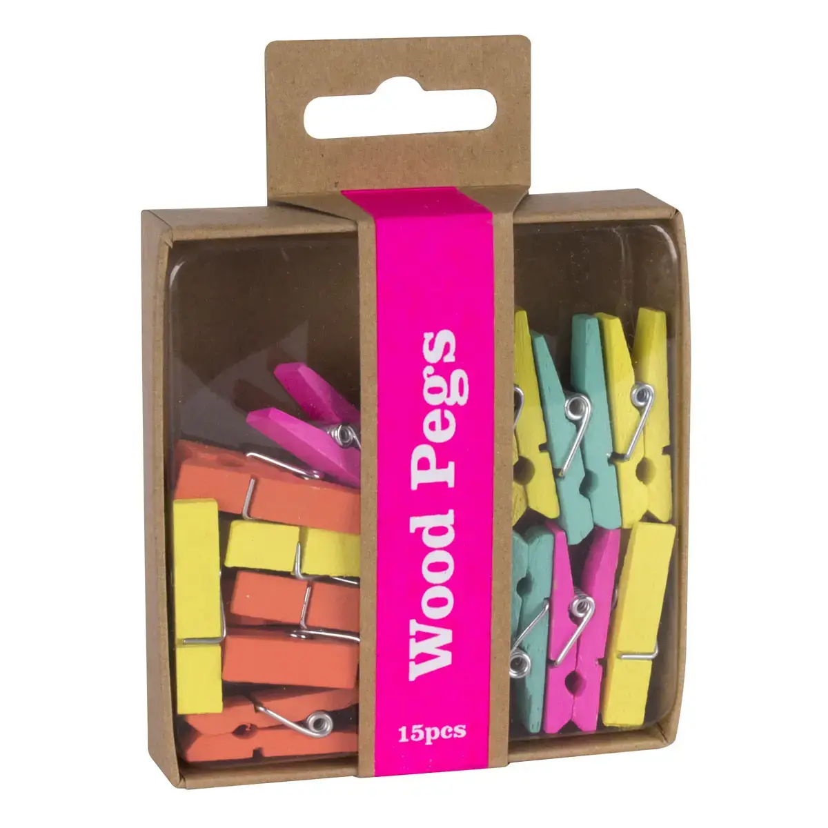 Pinces en bois Fluor collection 15 unit&eacute;s - Apli 