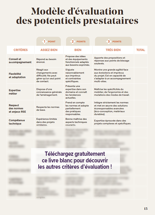 grille évaluation prestataires